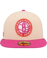 New Era Men's Orange/Pink Brooklyn Nets Passion Mango 59FIFTY Fitted Hat