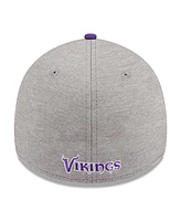 New Era Men's Heather Gray/Purple Minnesota Vikings Striped 39THIRTY Flex Hat