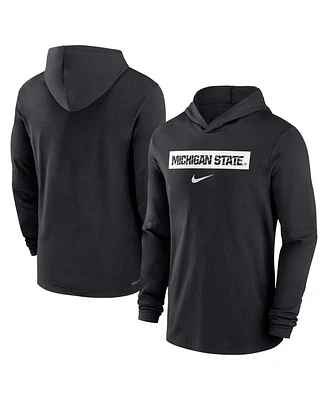 Nike Men's Michigan State Spartans Sideline Hoodie Performance Long Sleeve T-Shirt