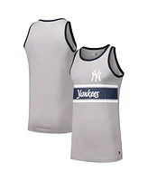 New Era Men's Gray York Yankees Jersey Ringer Tank Top