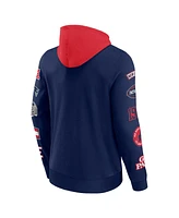 Fanatics Men's Navy/Red New England Patriots Patched Out Pullover Hoodie