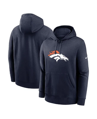 Nike Men's Navy Denver Broncos Club Logo Pullover Hoodie