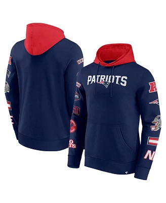 Fanatics Men's Navy/Red New England Patriots Patched Out Pullover Hoodie