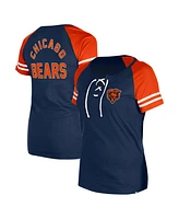 New Era Women's Navy Chicago Bears Lace-Up Raglan T-Shirt