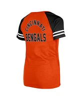 New Era Women's Orange Cincinnati Bengals Lace-Up Raglan T-Shirt