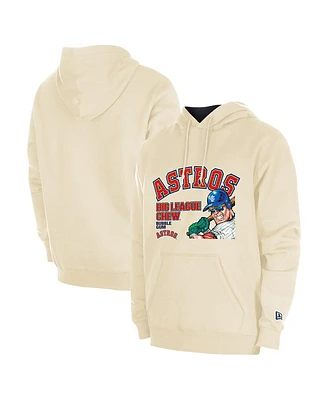 New Era Men's Cream Houston Astros Big League Chew Pullover Hoodie