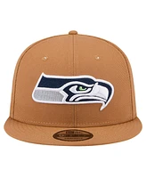 New Era Men's Tan Seattle Seahawks Color Pack 9FIFTY Snapback Hat with Side Patch