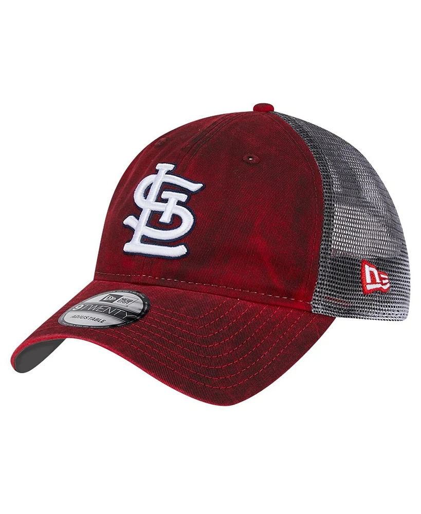 New Era Men's Red St. Louis Cardinals Team Slick Trucker 9TWENTY Adjustable Hat