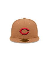 New Era Men's Brown Cincinnati Reds Color Pack 59FIFTY Fitted Hat