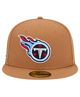 New Era Men's Tan Tennessee Titans Color Pack 59FIFTY Fitted Hat with Side Patch