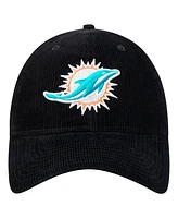 New Era Men's Black Miami Dolphins Corded 9TWENTY Adjustable Hat