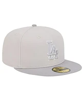 New Era Men's Khaki/Gray Los Angeles Dodgers Two-Tone Color Pack 59FIFTY Fitted Hat