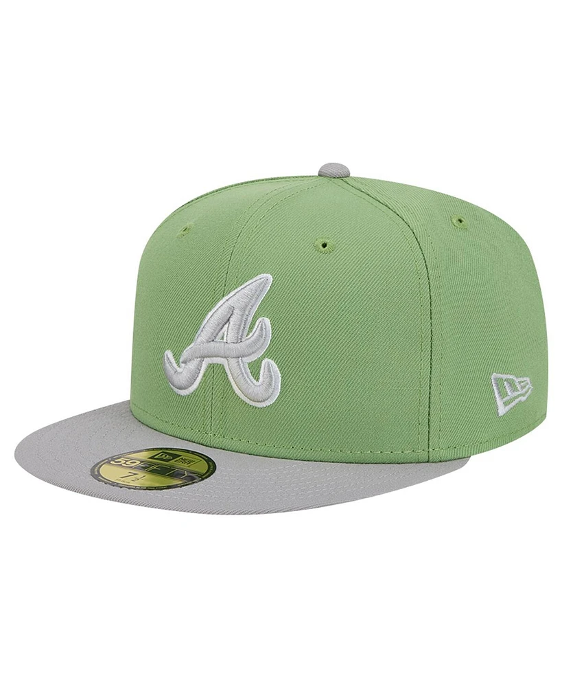 New Era Men's Green/Gray Atlanta Braves Two-Tone Color Pack 59FIFTY Fitted Hat