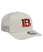 New Era Men's Stone Cincinnati Bengals Canvas Trucker 9SEVENTY Stretch-Snap Hat