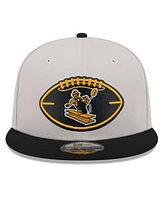 New Era Men's Stone/Black Pittsburgh Steelers 2024 Sideline Historic 9FIFTY Snapback Hat