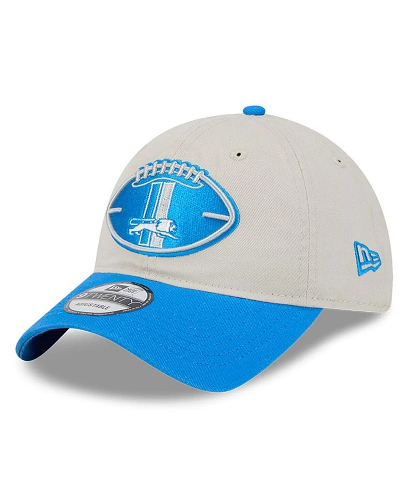 New Era Men's Stone/Blue Detroit Lions 2024 Sideline Historic 9TWENTY Adjustable Hat