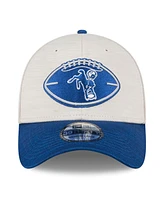 New Era Men's Stone/Royal Indianapolis Colts 2024 Sideline Historic 39THIRTY Flex Hat