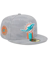 New Era Men's Gray Miami Dolphins 2024 Sideline 59FIFTY Fitted Hat