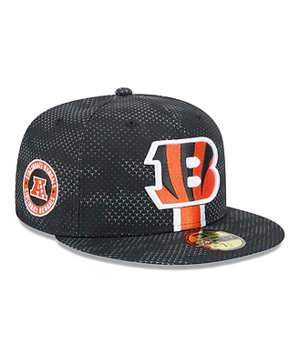 New Era Men's Black Cincinnati Bengals 2024 Sideline 59FIFTY Fitted Hat