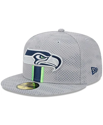 New Era Men's Gray Seattle Seahawks 2024 Sideline 59FIFTY Fitted Hat