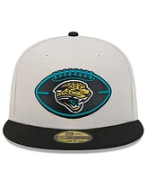 New Era Men's Stone/Black Jacksonville Jaguars 2024 Sideline Historic 59FIFTY Fitted Hat