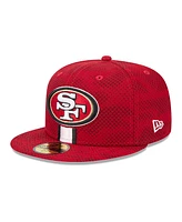 New Era Men's Scarlet San Francisco 49ers 2024 Sideline 59FIFTY Fitted Hat