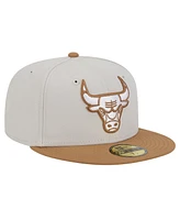 New Era Men's Cream/Tan Chicago Bulls Color Pack 59FIFTY Fitted Hat