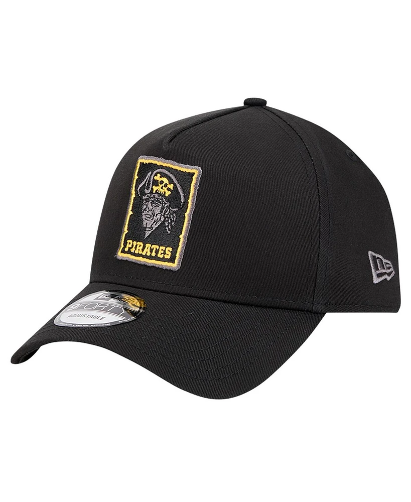 New Era Men's Black Pittsburgh Pirates Tonal Pop 9FORTY A-Frame Adjustable Hat