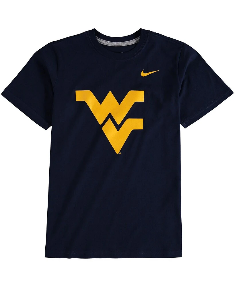 Nike Big Boys and Girls Navy West Virginia Mountaineers Cotton Logo T-Shirt