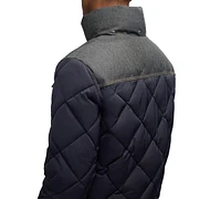 Scotch & Soda Men's Oren Hybrid Denim Puffer Jacket with Removable Hood