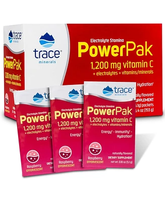 Trace Minerals Power Pak Electrolyte Powder Packets | 1200 mg Vitamin C, Zinc, Magnesium | Boost Immunity