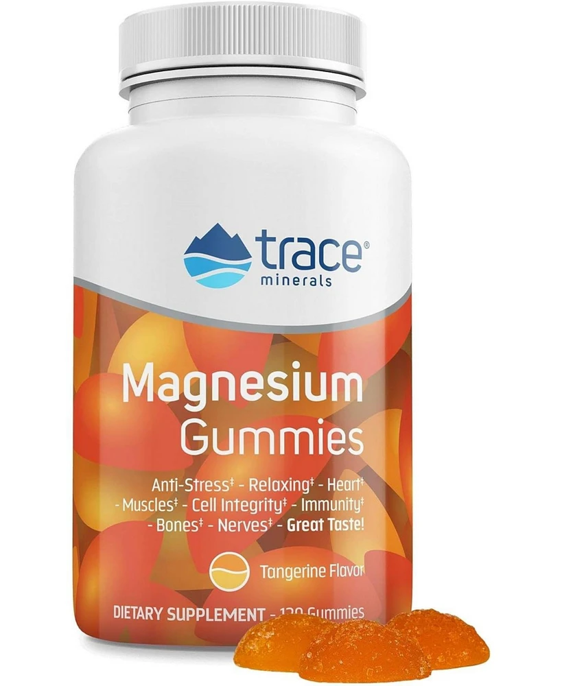 Trace Minerals Magnesium Gummies (120ct) Low Sugar | 84 mg Magnesium Citrate | Natural Sleep, Muscle