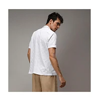 Men's Chalk White Creased-Check Shirt