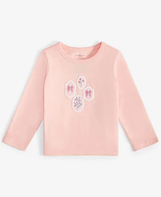 First Impressions Baby Girls Delicate Stamps Graphic Long-Sleeve T-Shirt, Created for Macy's