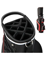 Vebreda Golf Cart Bag with 14 Way Top Dividers-Red