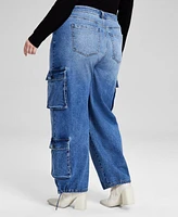 And Now This Trendy Plus Bungee-Cuff Cargo Jeans, Exclusively at Macy's