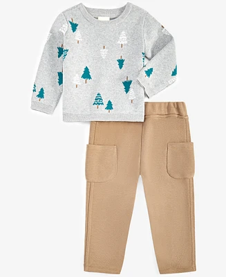 First Impressions Baby Boys Intarsia Sweater & Cargo Pants, 2 Piece Set, Created for Macy's