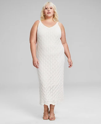 And Now This Trendy Plus Crochet Sleeveless Dress, Created for Macy's