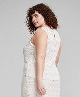 And Now This Trendy Plus Crochet Sleeveless Top, Created for Macy's