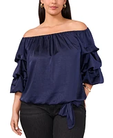 Vince Camuto Plus Off-The-Shoulder Bubble-Sleeve Top, Created for Macy's