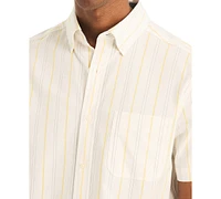 Nautica Men's Short Sleeve Button Front Striped Shirt