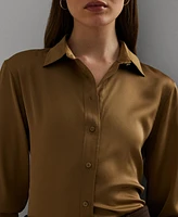 Lauren Ralph Women's Classic-Fit Satin Charmeuse Shirt