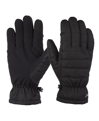 Isotoner Signature Men's Quilted Pongee Gathered Wrist Water Repellent and Touchscreen Gloves