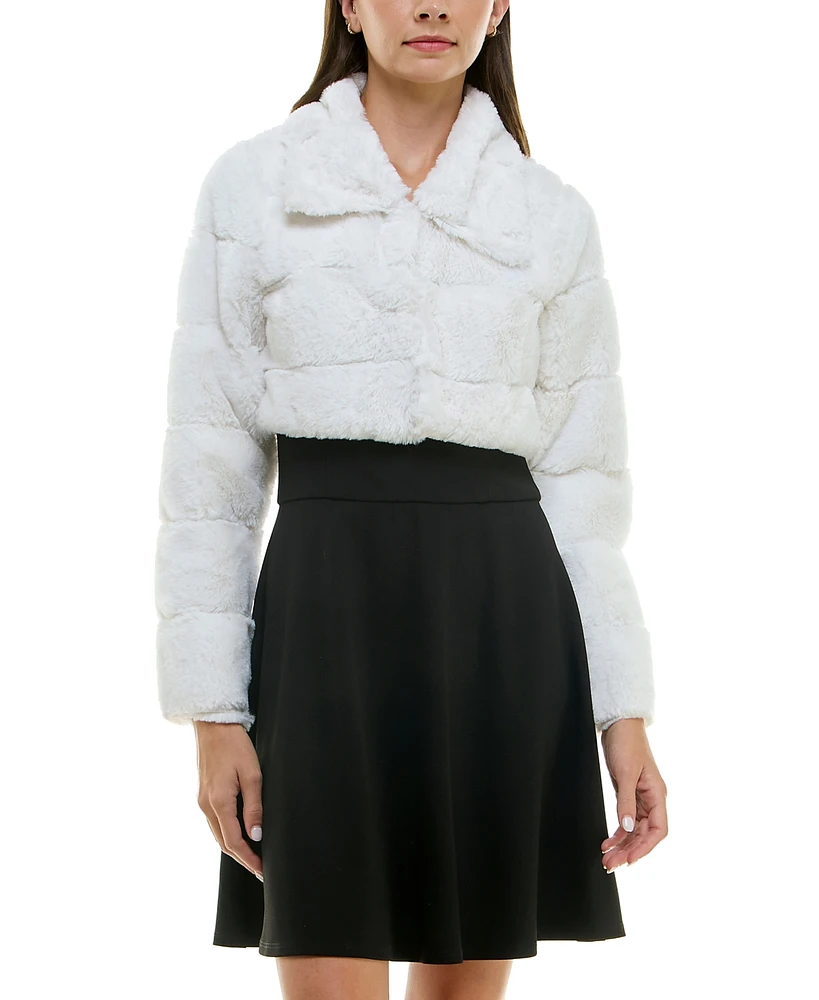 Bcx Juniors' Faux Fur Cropped Jacket