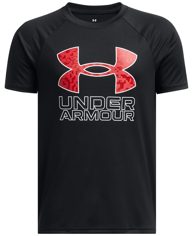 Under Armour Big Boys Tech Hybrid Print Logo Graphic Short-Sleeve T-Shirt