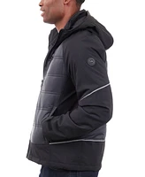 Michael Kors Men's Mixed-Media Full-Zip Hooded Jacket