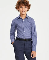 Michael Kors Big Boys Gingham Button Up Dress Shirt