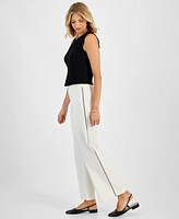 Jm Collection Women's Side-Seam-Embellished Wide-Leg Pants, Created for Macy's