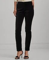 Lauren Ralph Petite Stretch Velvet Skinny Ankle Pants