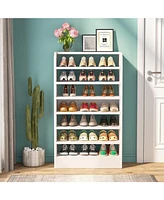 Tribesigns Shoe Rack for Entryway, 8-Tier Tall Shoe Shelf Shoes Storage Organizer, Wooden Shoe Storage Cabinet Shoe Stand for Closet, Hallway, Living